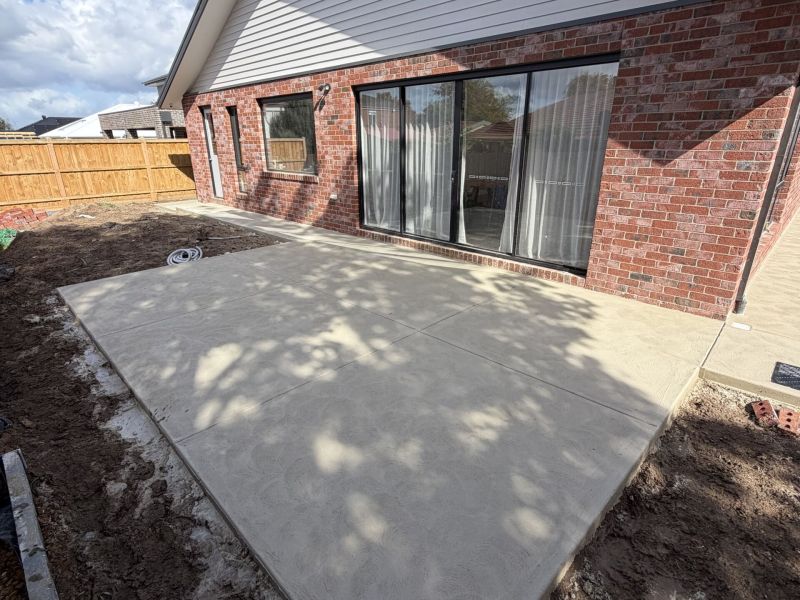 Greycon Group - off white patio area completed iin frankston south using metro mix concretecovering 45m2 costing approx $8k