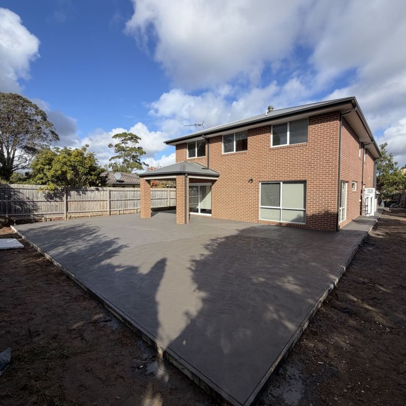 Greycon Group - this massive coloured concrete patio area was completed in wheelers hill overing 180m2 costing approx $24k